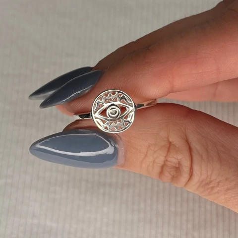 ANILLO PLATA 925 CUBIC OJO