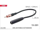 FICHA DE AUDIO - PIN ADAPTADOR DE ANTENA CON CABLE EXTENSOR. CONEXIÓN DIN MACHO A HEMBRA. LARGO 30CM
